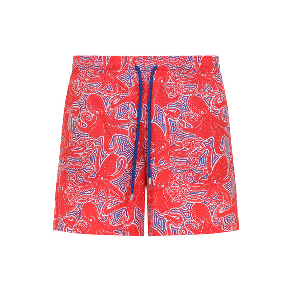 Red Moorea Recycled Polyester Swim Shorts