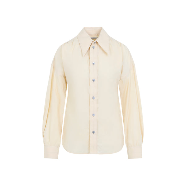 Ice Apricot Pointed Collar Shirt