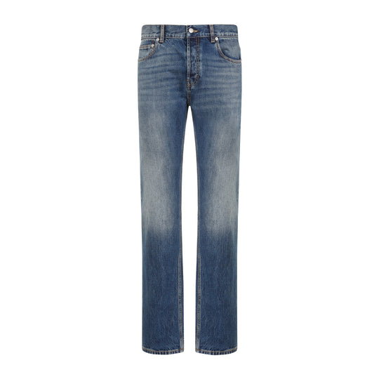 Blue Washed Cotton Jeans