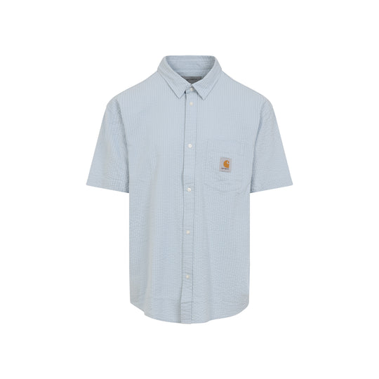 Blue Fog Cotton Short Sleeves Toland Shirt