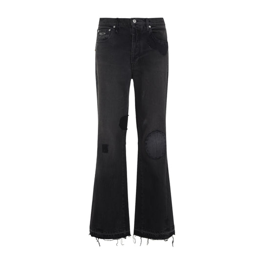 Black Cotton Og La Flare Jeans