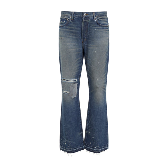 Indigo Blue Cotton Dagger Bootcut Jeans