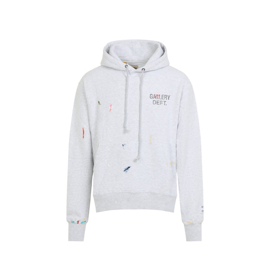 Heather Grey Cotton Gd Paint Logo Hoodie