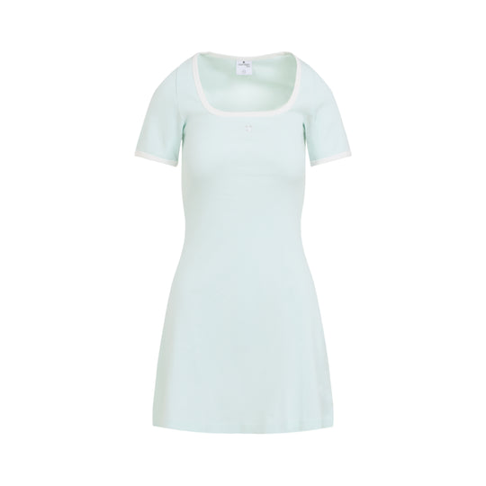 Light Mint Green Cotton Contrast Dress