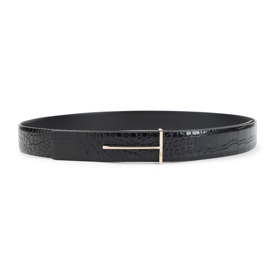 Black Calf Leather Belt