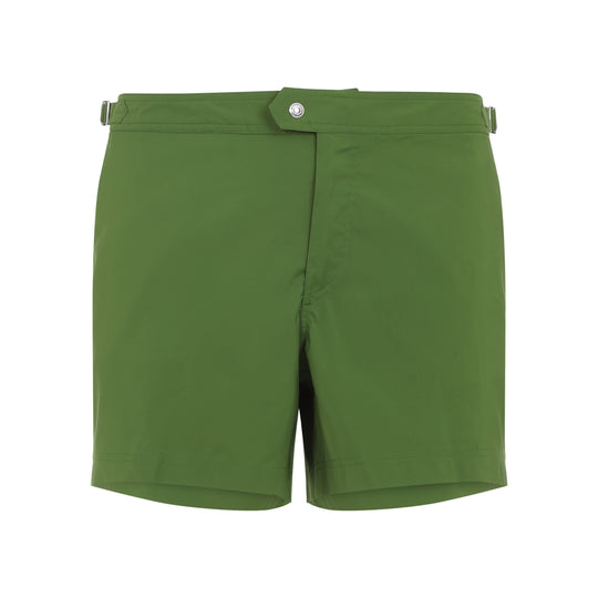 Green Polyester Swim Shorts