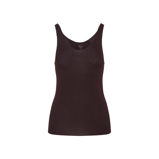 Burgundy Rivo Knit Rayon Tank Top