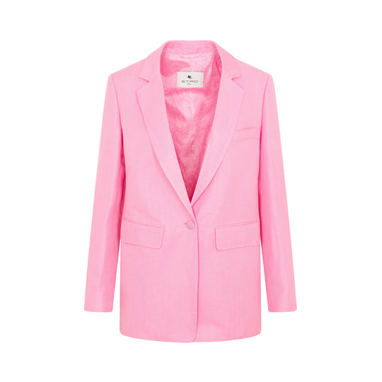 Pink Linen And Silk Fuji Jacket