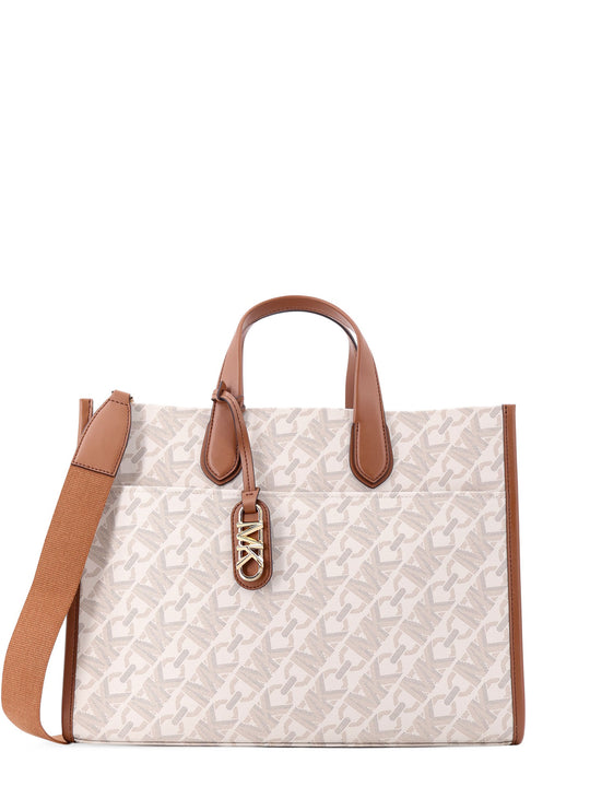 Gigi Covered Canvas Handbag With Empire Logo Print