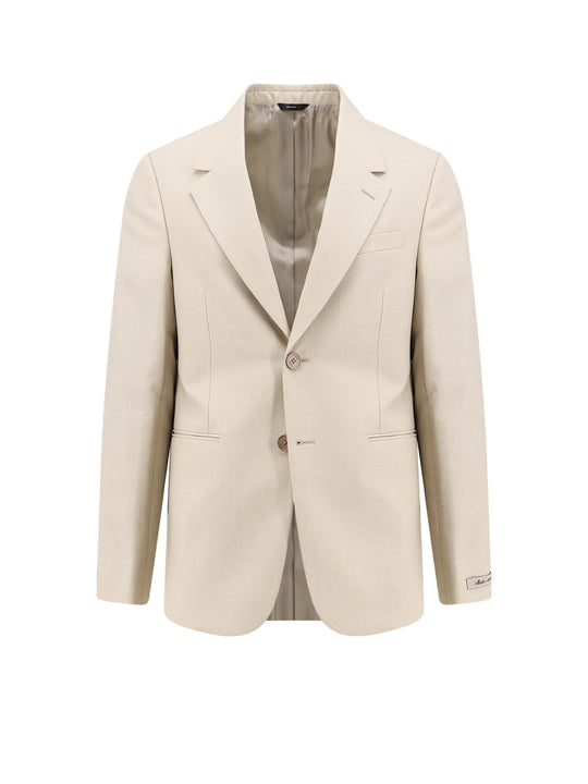Virgin Wool Blazer With Logoed Buttons
