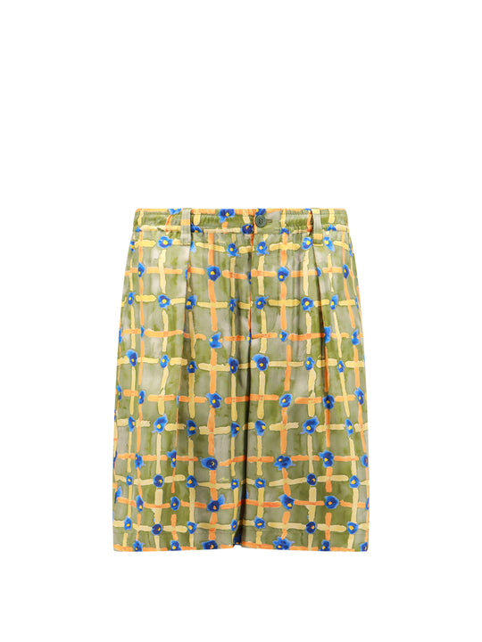 Multicolor Silk Bermuda Shorts