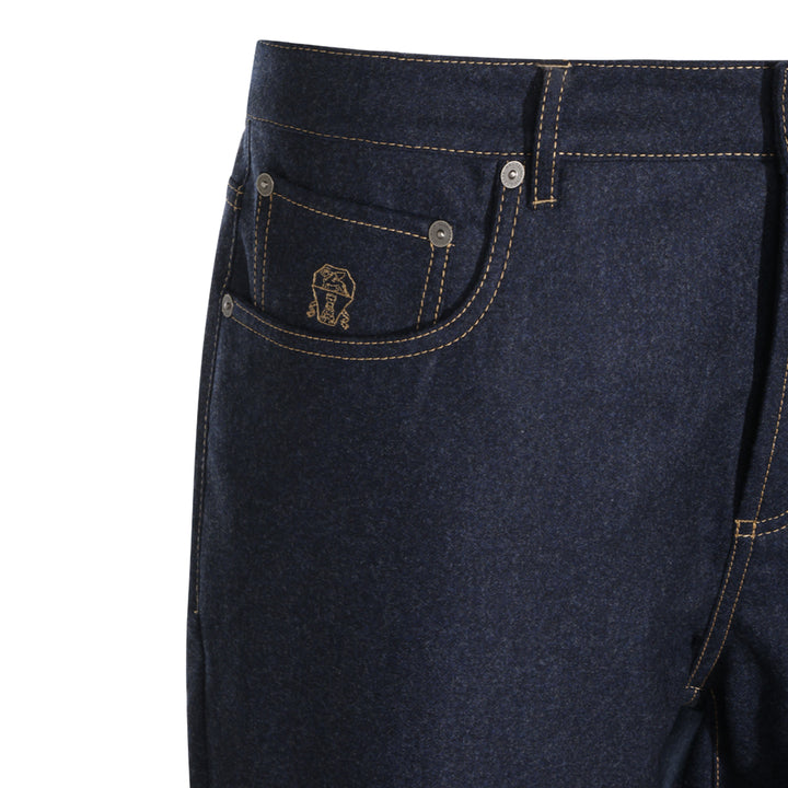 Brunello Cucinelli Trousers - NAVY | 7a6a8581cd71077c372353197f24efda12577e5c