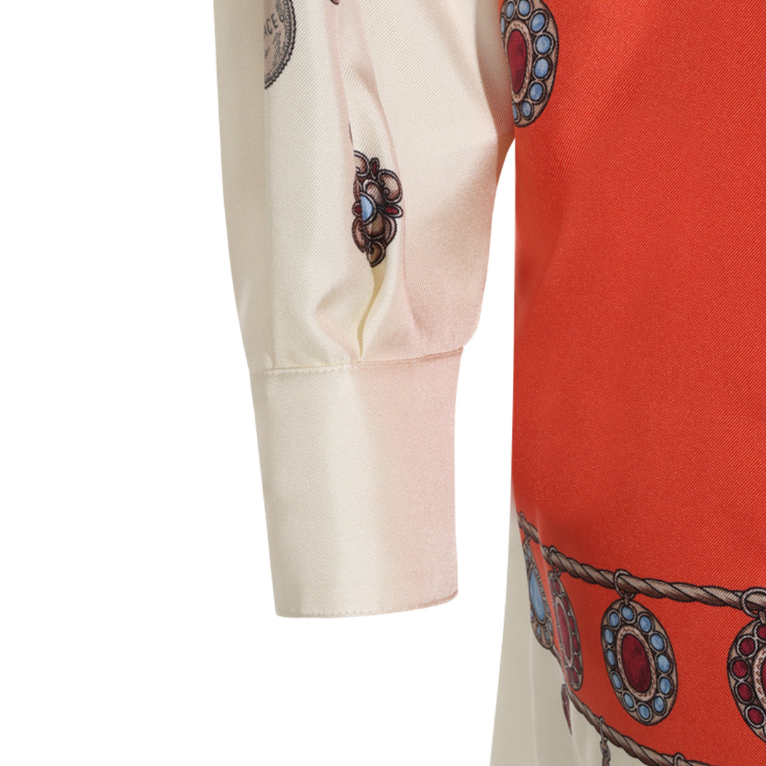 Versace Dresses - ORANGE/WHITE/GOLD | 316f61fccade93fa85fd70820ec9bdade663ccb7