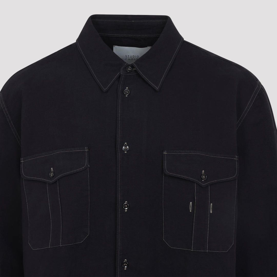 Studio Nicholson Shirts - Nero | b5e268abd5693ad31b3775b68ba72654bc558c87