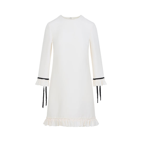 Ivory Virgin Wool Mini Dress