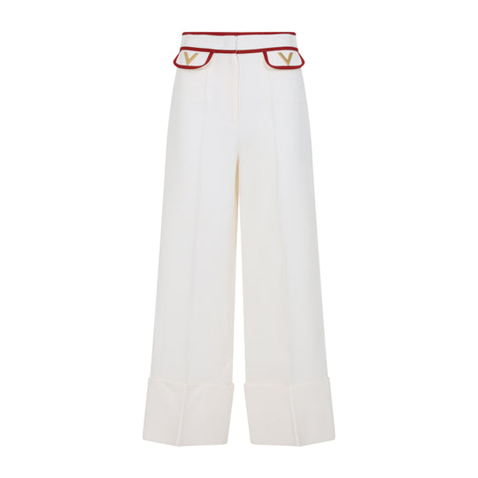 Ivory White Virgin Wool Pants