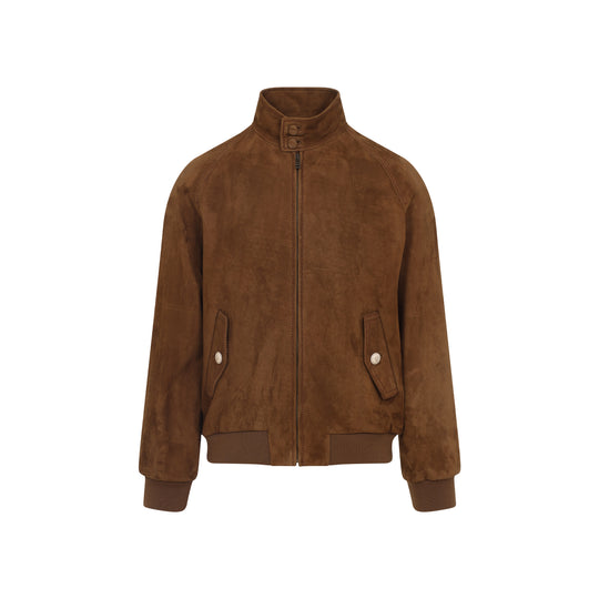 Tobacco Brown Lambskin Suede Leather Jacket