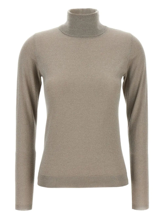 Maglione Leggero A Collo Alto In Cashmere E Seta Sparkling