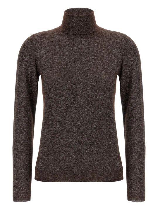 Maglione Leggero A Collo Alto In Cashmere E Seta Sparkling