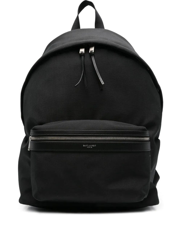 Zaino City In Pelle Nera Matt