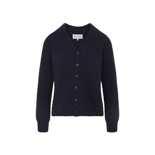 Navy Blue Virgin Wool Cardigan