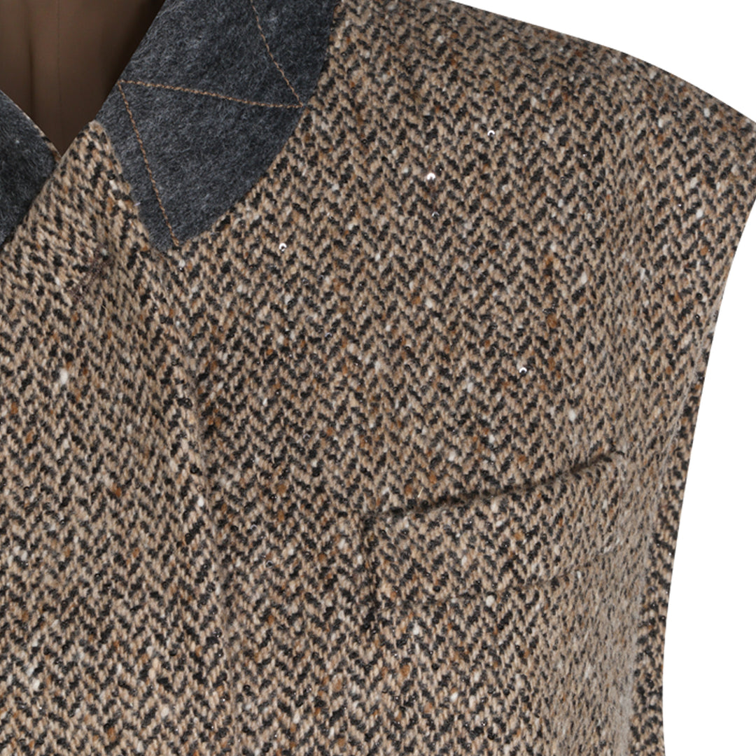 Brunello Cucinelli Jackets - CAMEL/NERO | f1603fa2b32db49a8f3aa19831544ac2777635e8