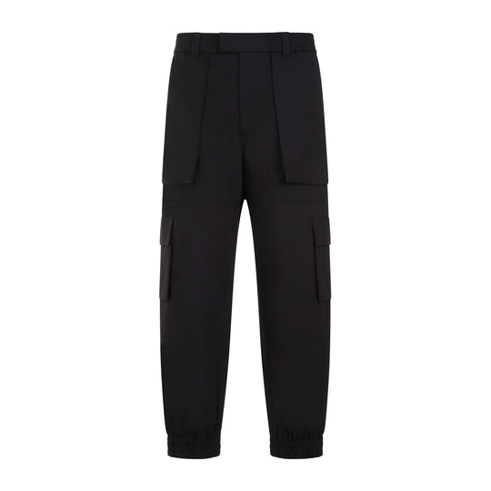 Black Cotton Cargo Pants