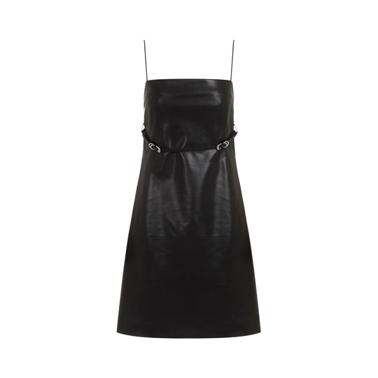 Black Voyou Lamb Leather Mini Dress