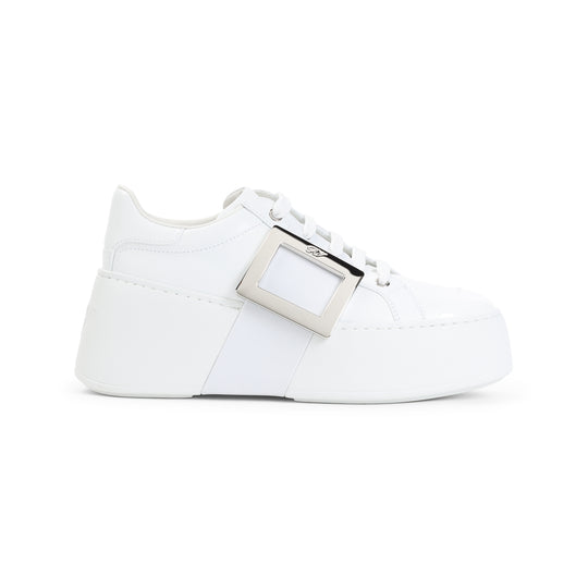 White Viv` Skate Leather Sneakers