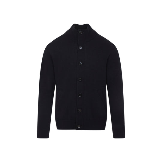Midnight Blue Cashmere Zip Blouson