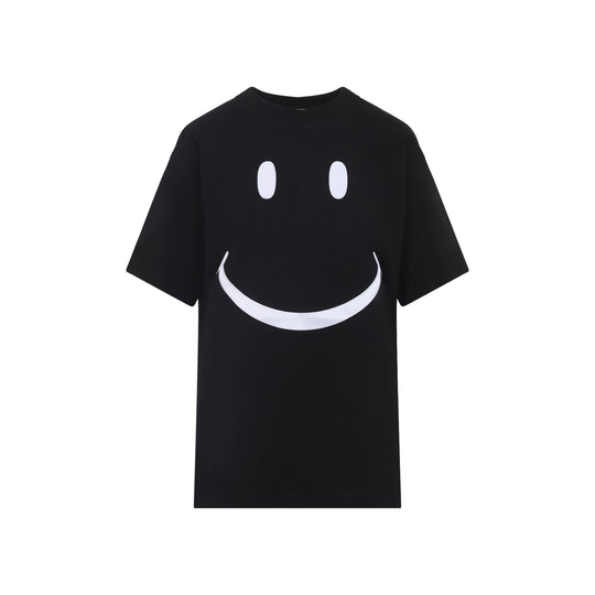 Black Cotton Smile T-Shirt