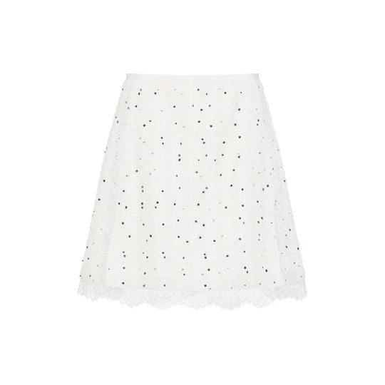 Ivory Cotton Mini Skirt