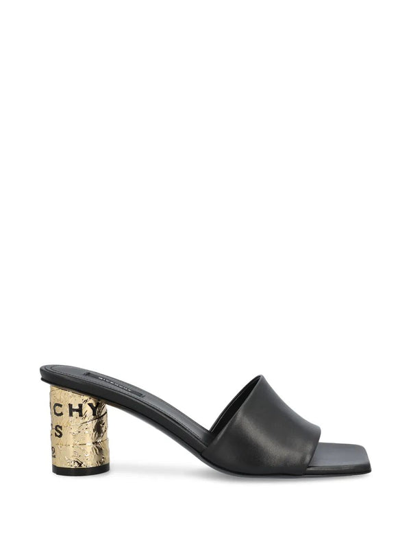 Mule In Pelle Con Tacco Tape