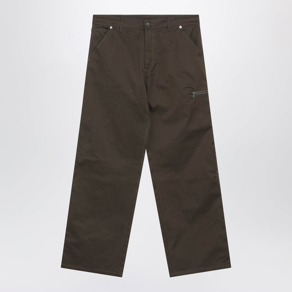 Khaki Green Technical Cotton Trousers