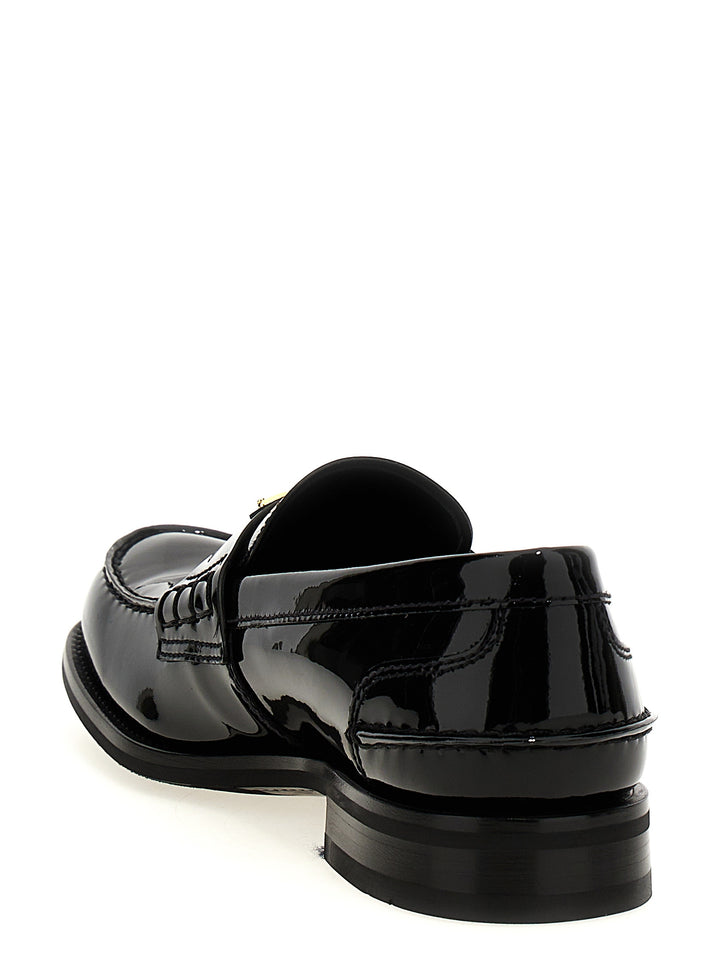 Prada Logo Patent Leather Loafer Mocassini - Nero | de41f9e0a4f8cf4b35054ef431259bca6165fa86