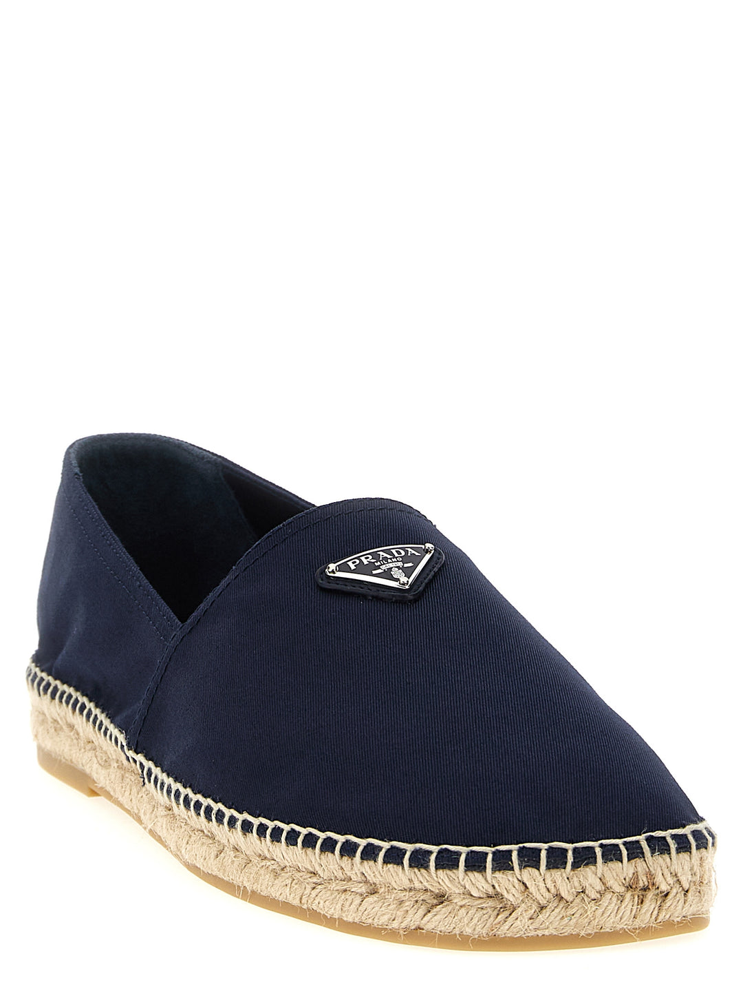 Prada Logo Tringolo Espadrilles Flat shoes - Blu | 35081b338654a63db7eb5e1e798b0bc49fcab338