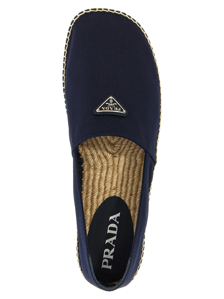 Prada Logo Tringolo Espadrilles Flat shoes - Blu | 4a017243fa1b4943c51ce88220343fd410aa0c20