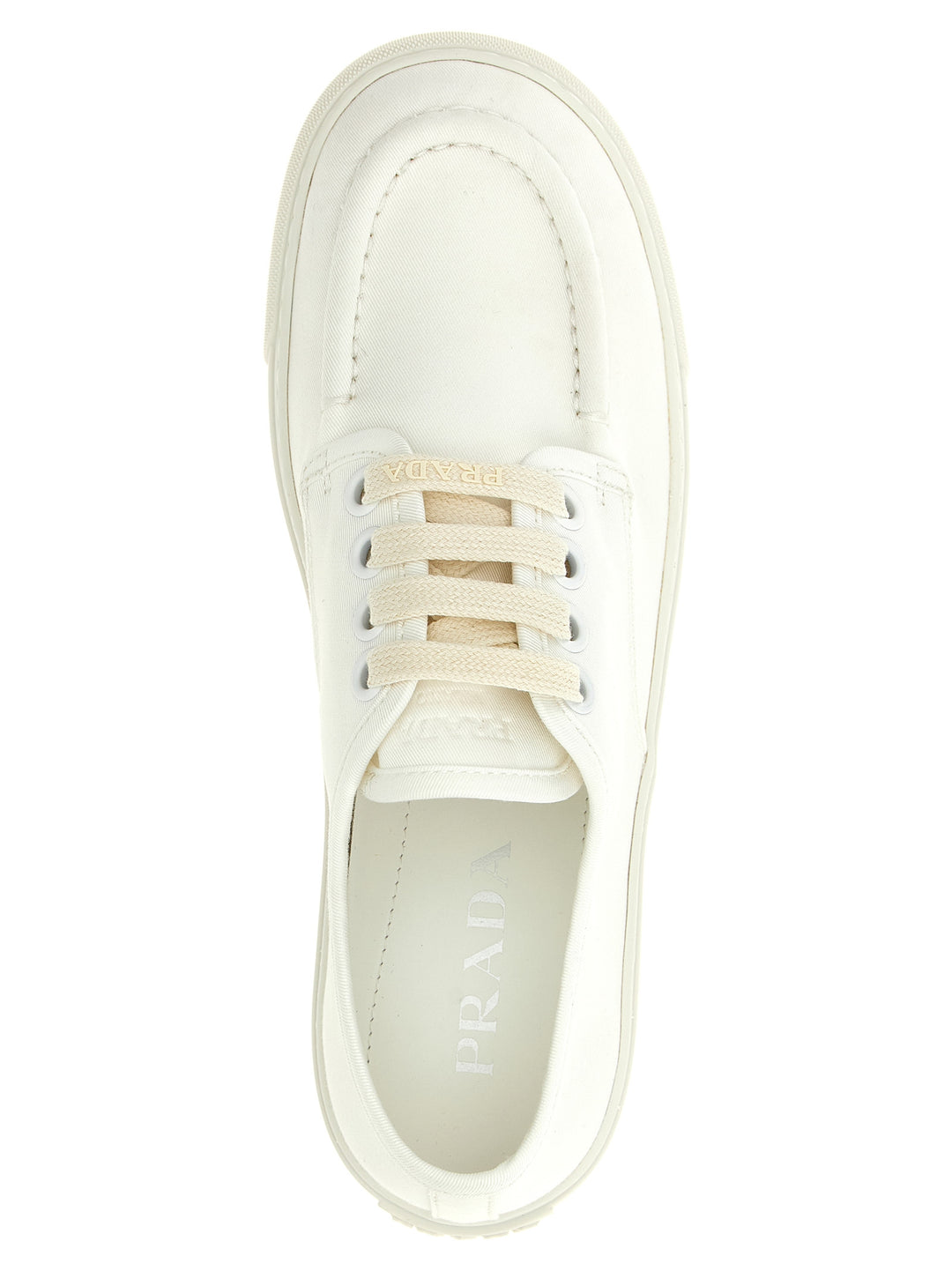 Prada Cotton Sneakers - Bianco | 8ed444a7bd2a0bb3916cc94d3c8c5a55331c0777