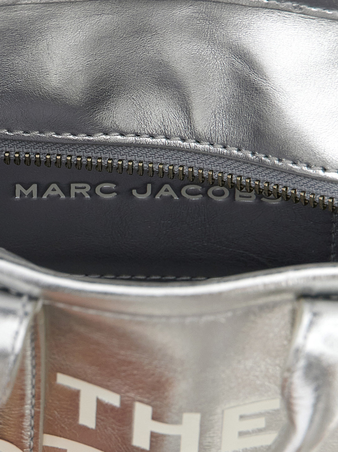 Marc Jacobs The Metallic Leather Crossbody Tote Borse a Tracolla - Silver | 94d545b57331eb2ca4de185e4be92f87b07450a2