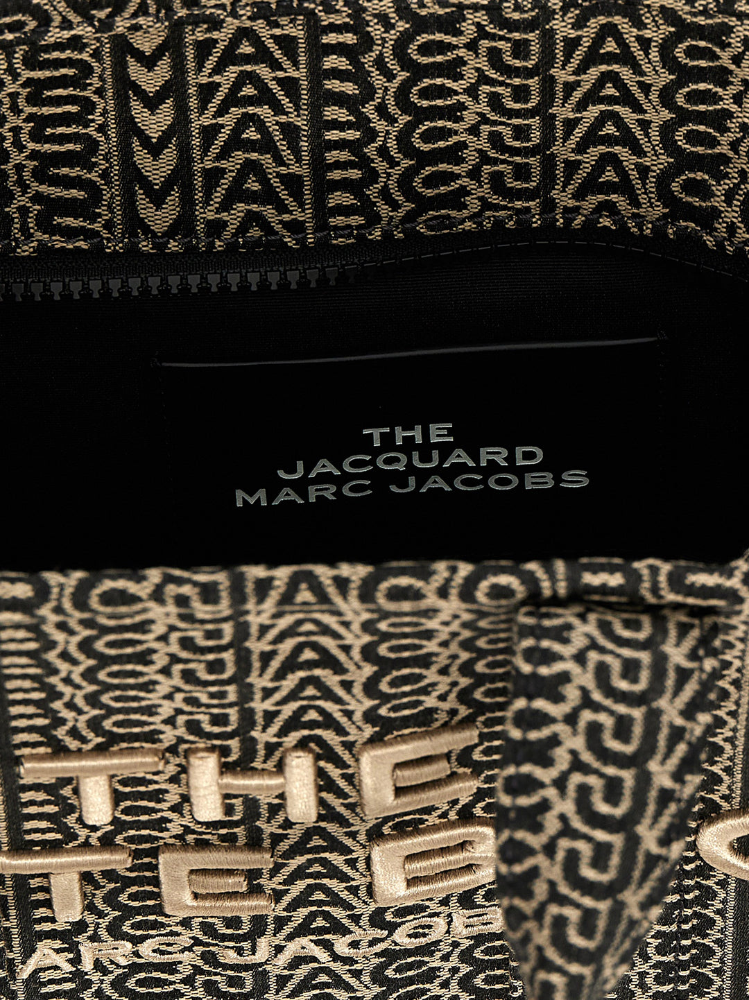 Marc Jacobs The Monogram Jacquard Small Tote Borse a Mano - Nero | 3b6308deced6996af97dd5ef1bba6d13889de7f4