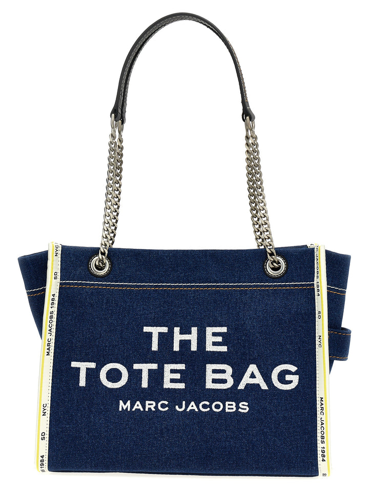 Marc Jacobs The Denim Chain Medium Tote Borse a Spalla e Tracolla - Blu | ffcbd89686355499b28d9e294377f58c299d5bd3