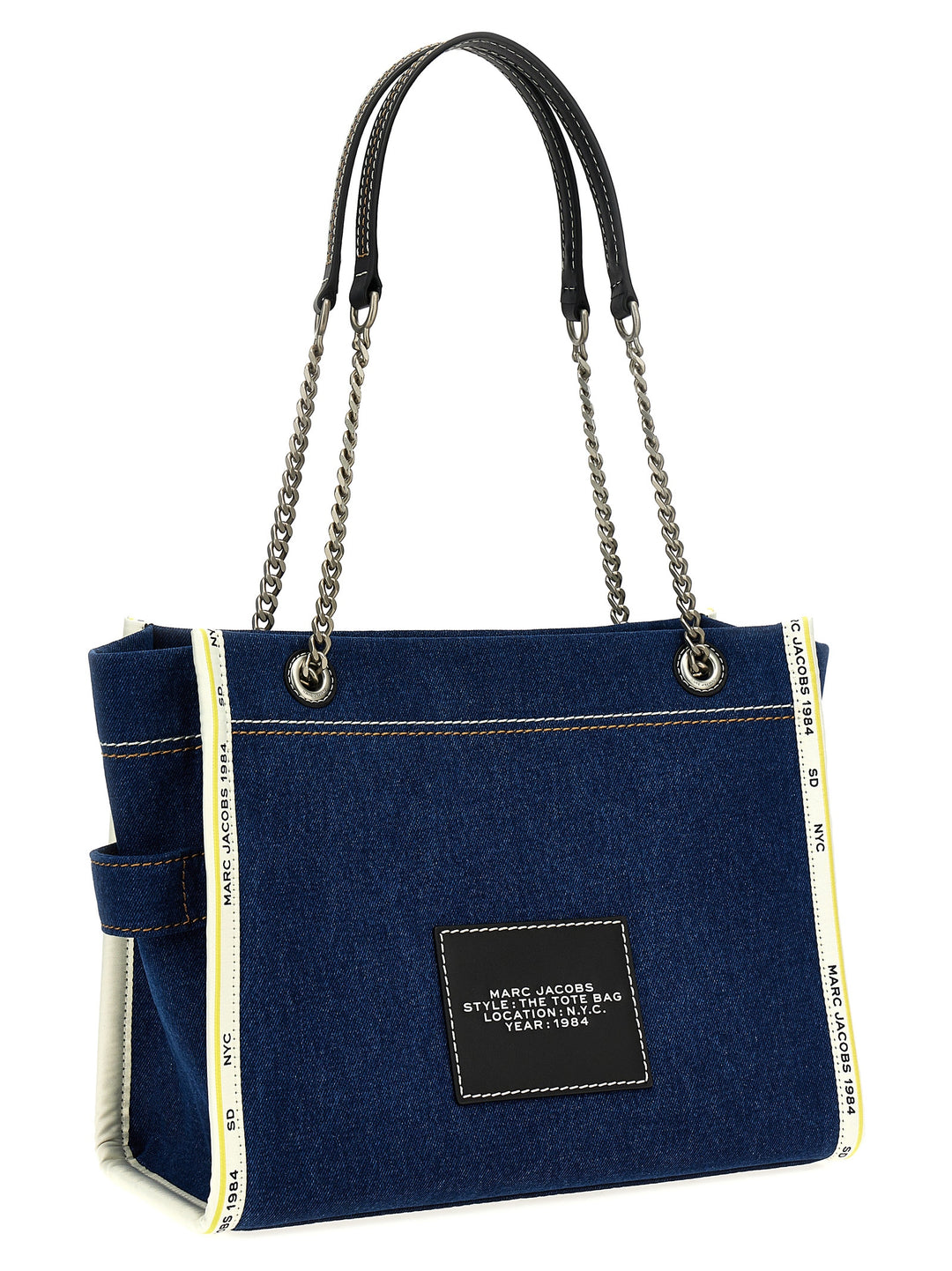 Marc Jacobs The Denim Chain Medium Tote Borse a Spalla e Tracolla - Blu | b593565defa50044fdcc4bc904e97f36b8e40de6