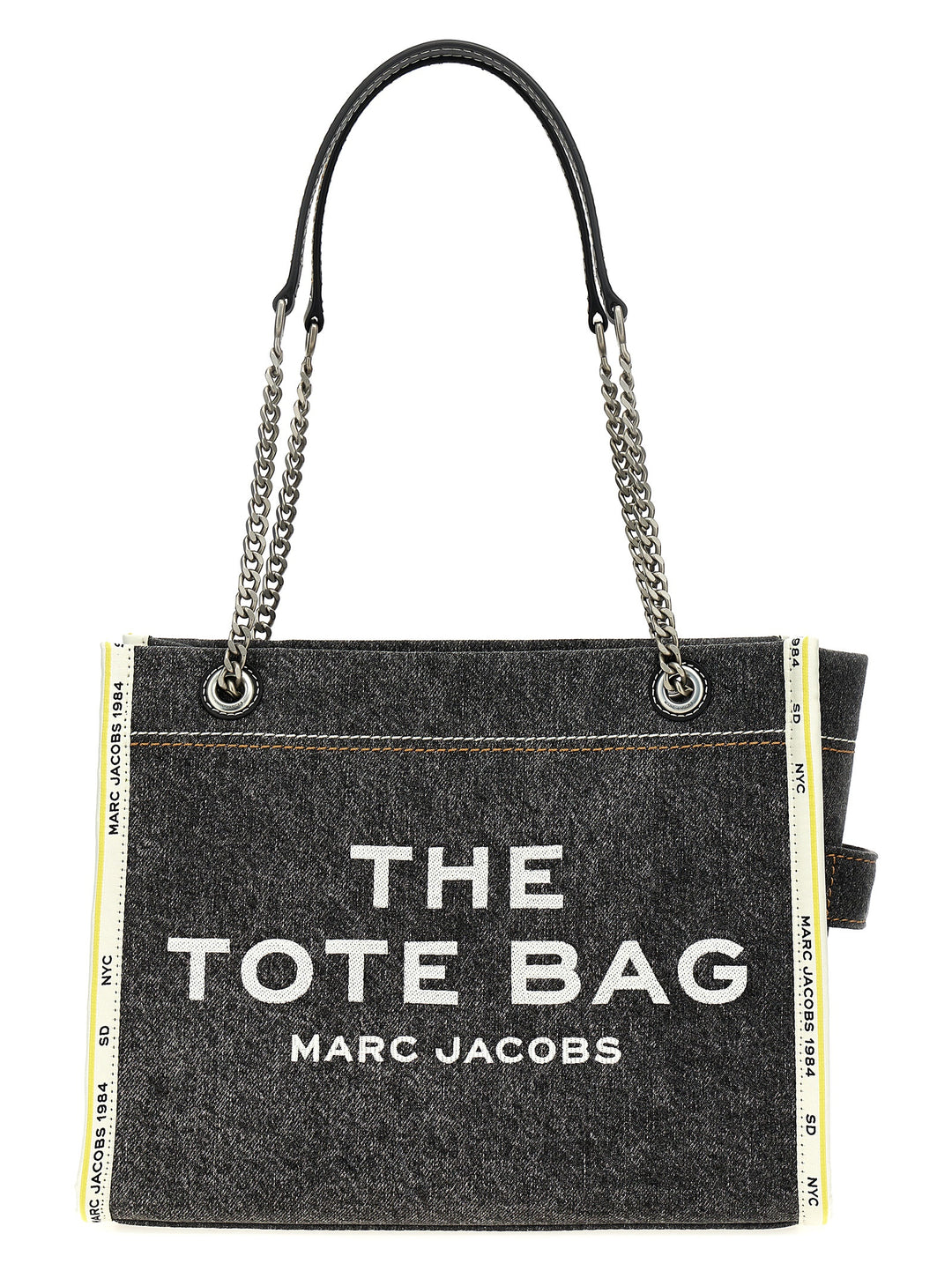 Marc Jacobs The Denim Chain Medium Tote Borse a Spalla e Tracolla - Grigio | 043f2098cfa8d7b344f732089bbcb81f56406f51