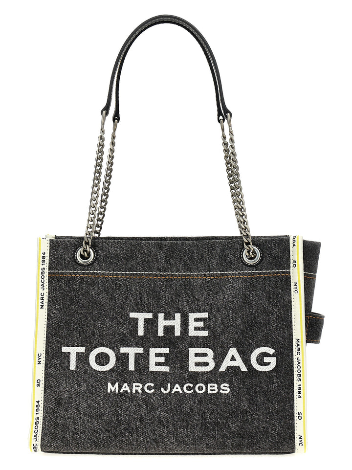 Marc Jacobs The Denim Chain Medium Tote Borse a Spalla e Tracolla - Grigio | 043f2098cfa8d7b344f732089bbcb81f56406f51