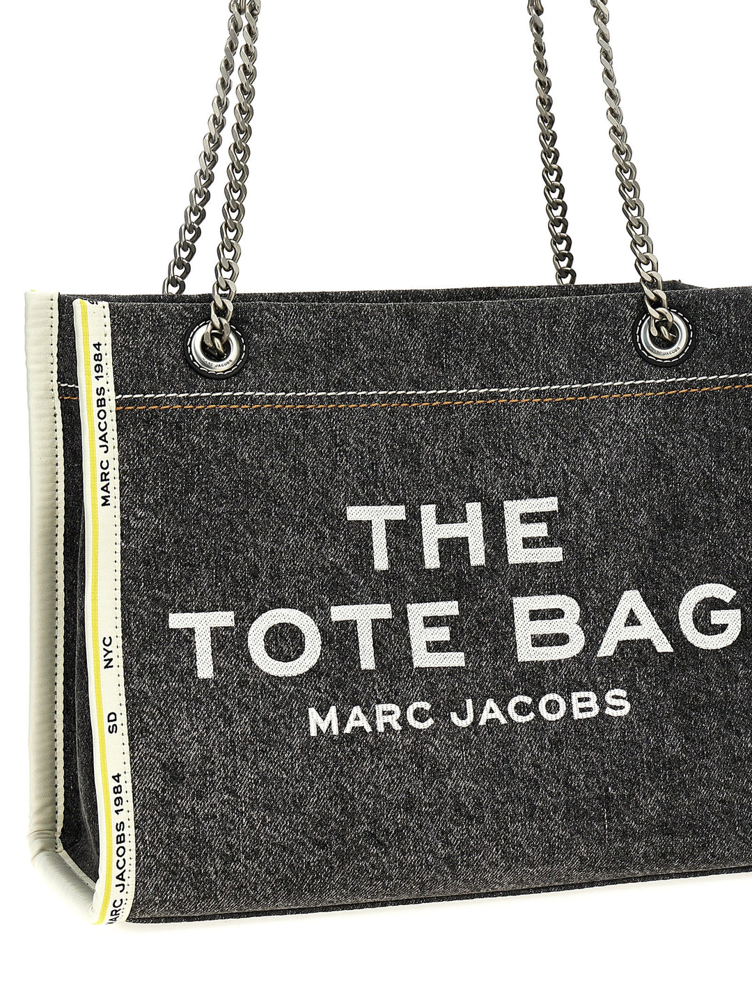 Marc Jacobs The Denim Chain Medium Tote Borse a Spalla e Tracolla - Grigio | 79027382593ba041aaf82da45cf3f07e01ac220f