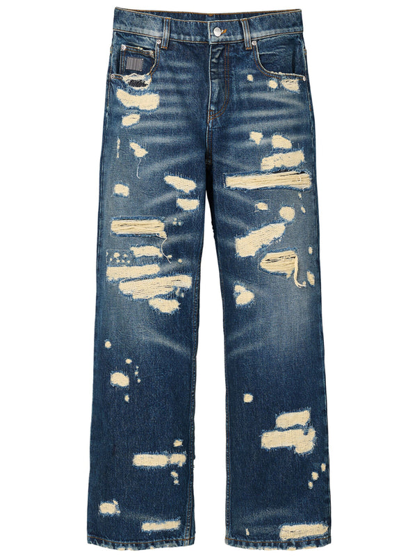 The Rip And Repair Straight Jeans Blu
