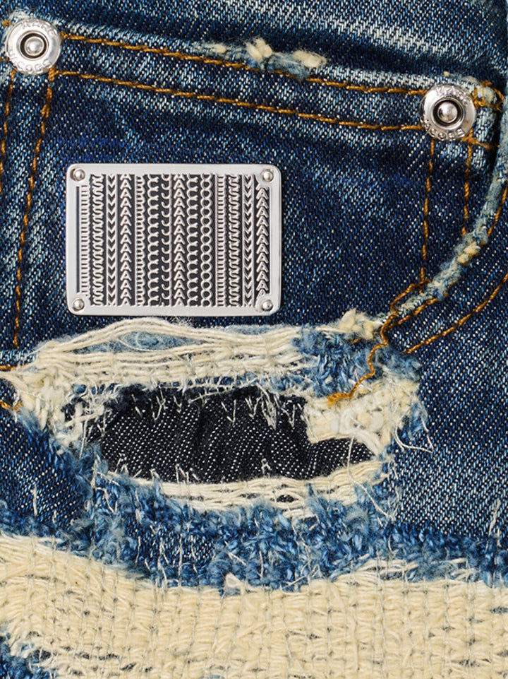 Marc Jacobs The Rip And Repair Straight Jean Jeans - Blu | c514a3005f09aea64b4bb3197d8ca834635fb907