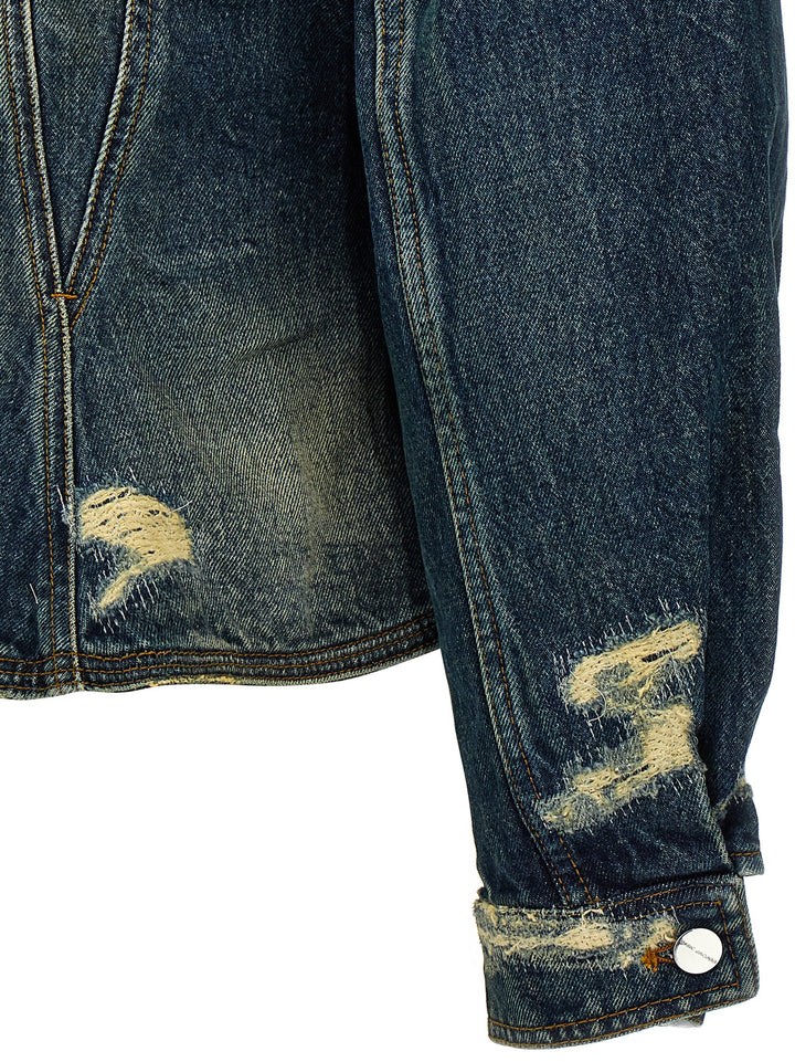 Marc Jacobs The Rip And Repair Fluted Denim Jacket Puffer Jackets - Blu | 389ff0e0af9a5ac38aa45a27f1a2d7dcd1bee5cc