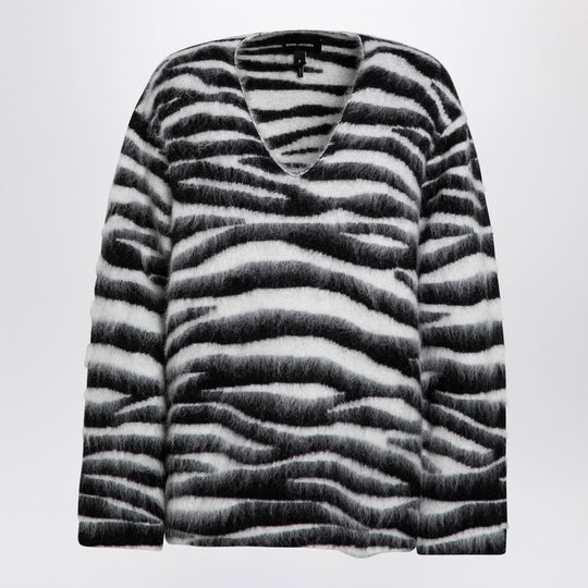 Zebra-Patterned Jumper In Wool Blend