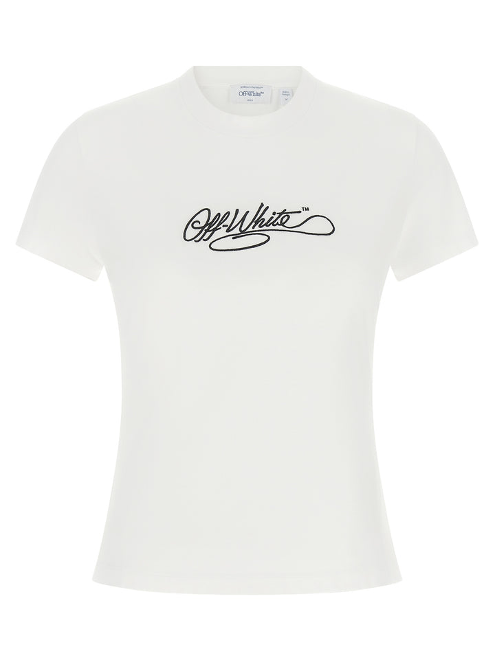 Off-White Logo Embroidery T shirt - Bianco | e86f3df168ab47ad3ee9da01ee6c7c66446027ba